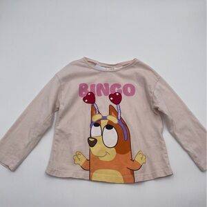 Zara Kids Long Sleeve Bingo Valentine’s Top - Light Pink